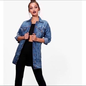Zoe Oversized Distressed Denim Jacket